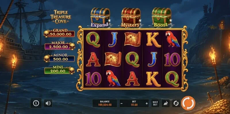 Triple Treasure Cove - бонус рунд Hold and Win с монети